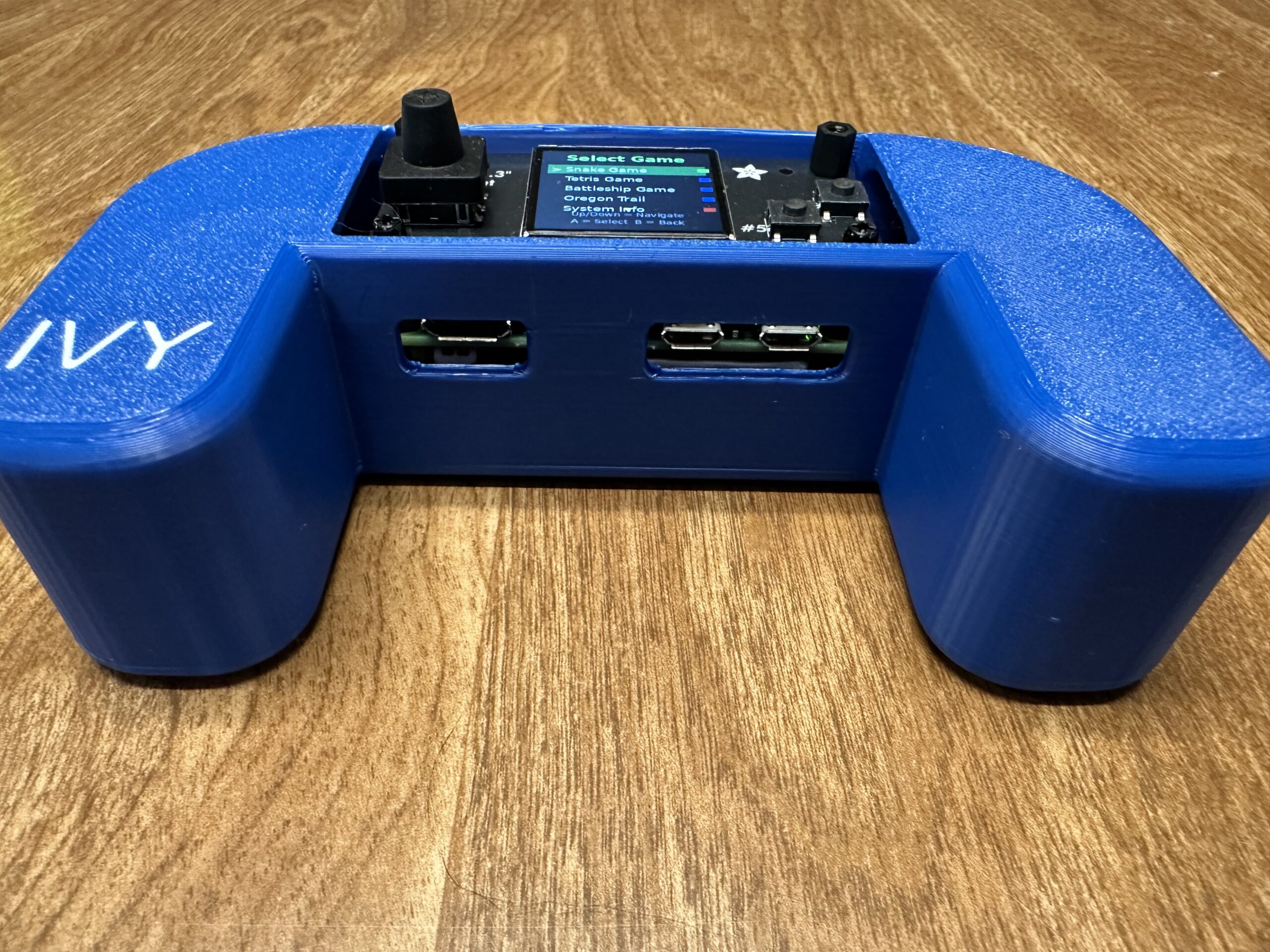 A low angle picture of Herman Entertainment system showing its port openings.